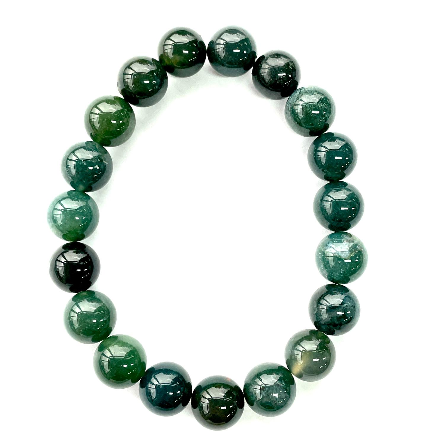 Moss Agate Beads Bracelet - 10mm Moss Agate Beads Bracelet - 10mm